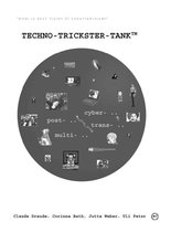 A white poster with black text as the header on top and a line of black text on the bottom. In the middle is a large grey circle with images of laptops, drawings, a computer mouse, photographs, and symbols scattered within the circle.
